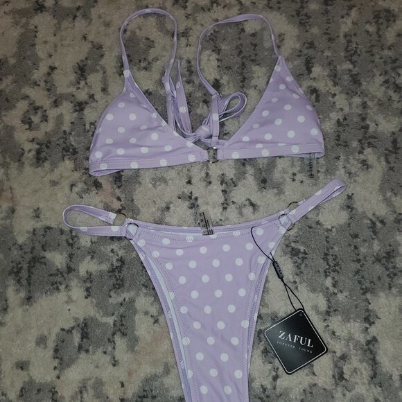 Lilac Polka Dot Bikini 👙 NWT sz8 - Picture 2 of 8